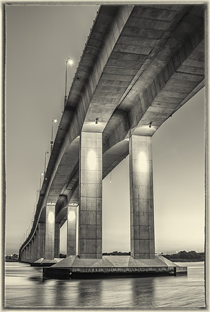 Victory Bridge @ Night B&W, Perth Amboy, NJ