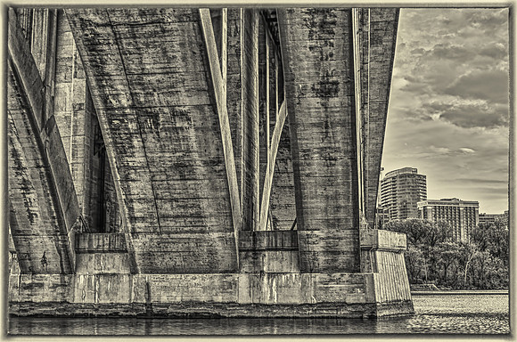 Under The Georgetown Bridge B&W, Georgetown, MD
