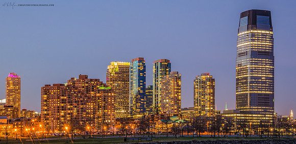 JC Waterfront From Liberty Park @ Night