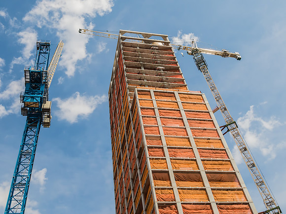 Cranes and Building