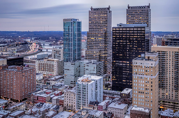 Phillie Skyline from Rittenhouse at Twilight