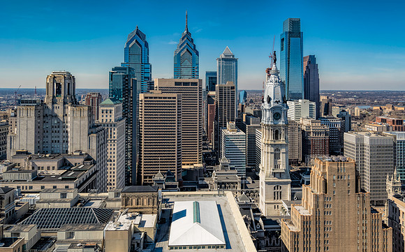 Phillie Skyline from PSFS 33rd Floor-2