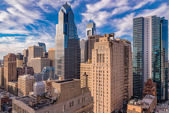 Phillie Skyline from XIX Cafe Balcony