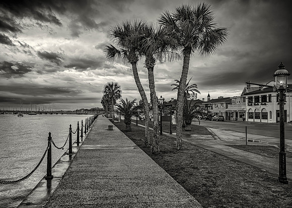 St Augustine RiverWalk B&W