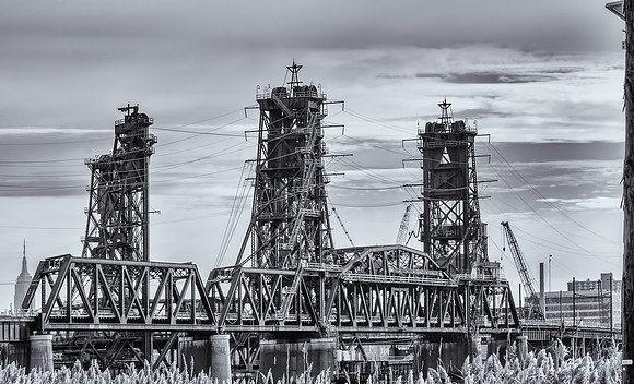 Newark Turnpike Trestles B&W