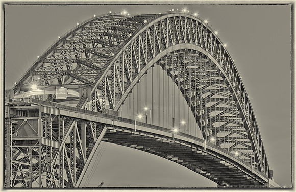 Bayonne Bridge From Ave A B&W, Bayonne, NJ